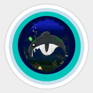 Dipper the Depressed Dolphin Sticker